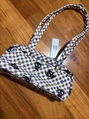 BAGGU X Sanrio Chococat Small Nylon Bowler Bag BAGGU CHOCOCAT bag gray gingham